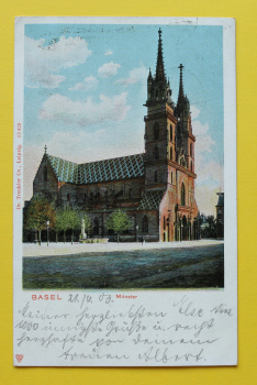 Ansichtskarte Basel / Münster / 1903 / Architektur
